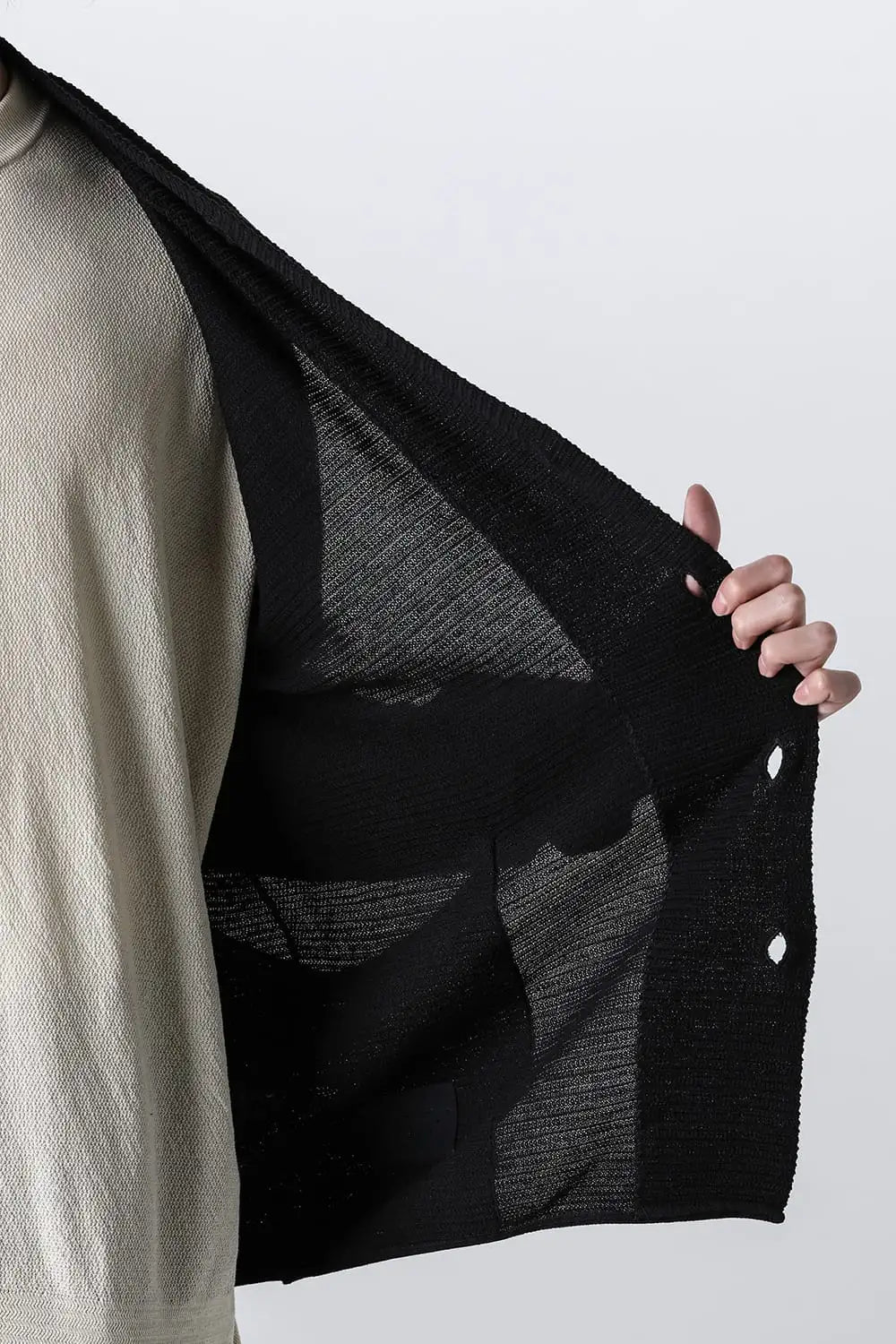 Knit cardigan cotton / linen / silk Black