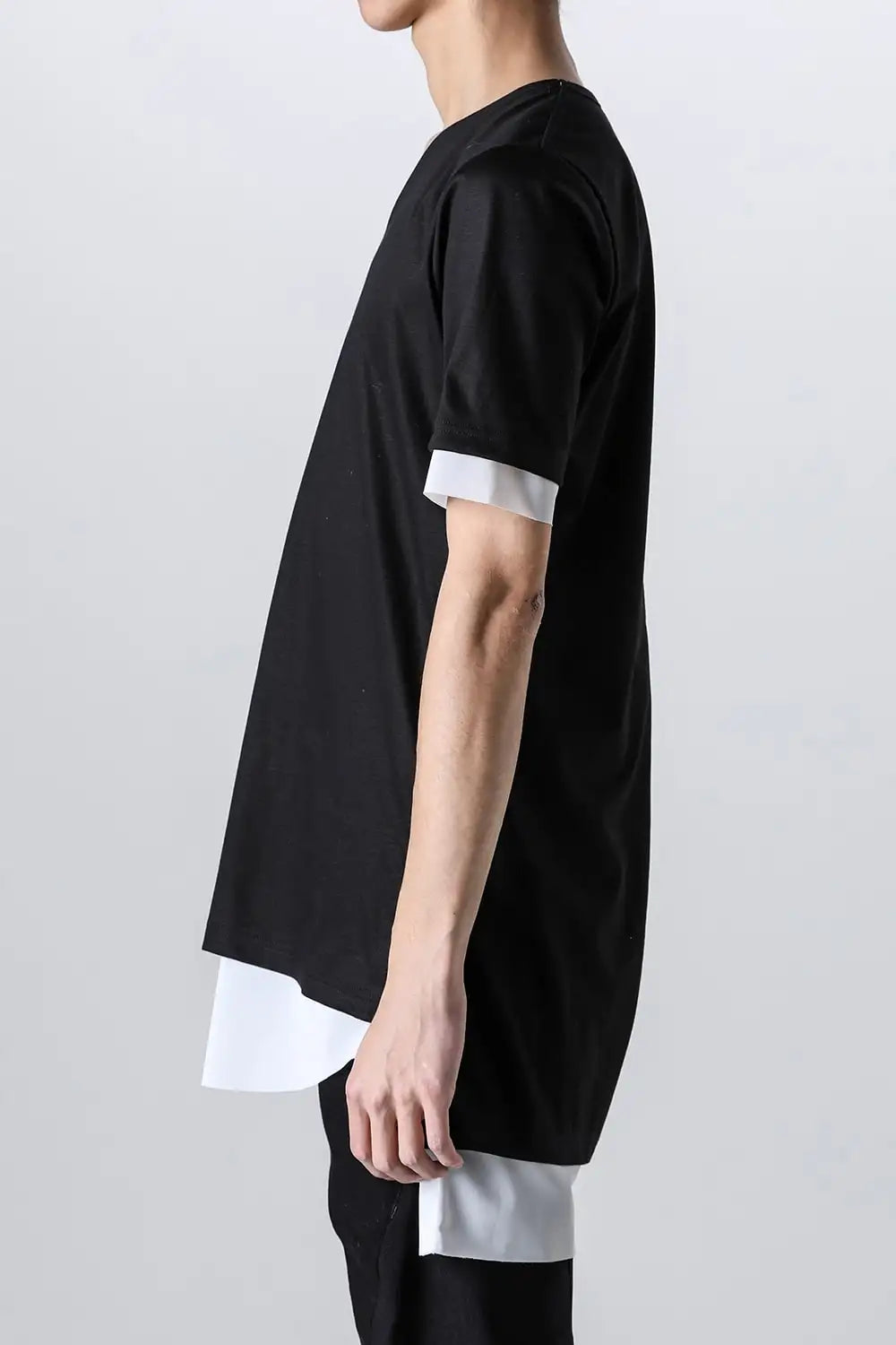 Layerd T-Shirt Black × White