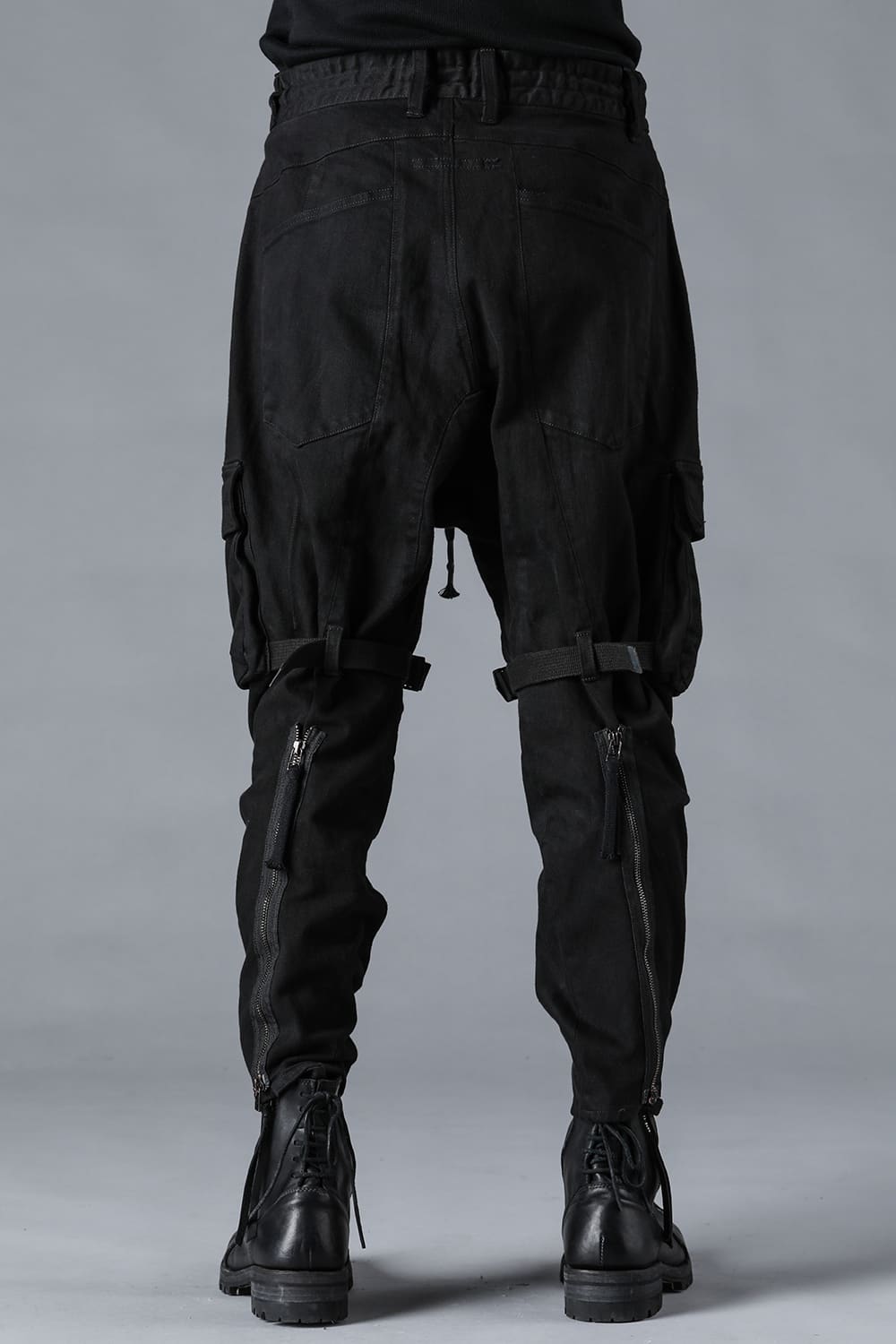 Stretch Denim Cargo Cropped Pants