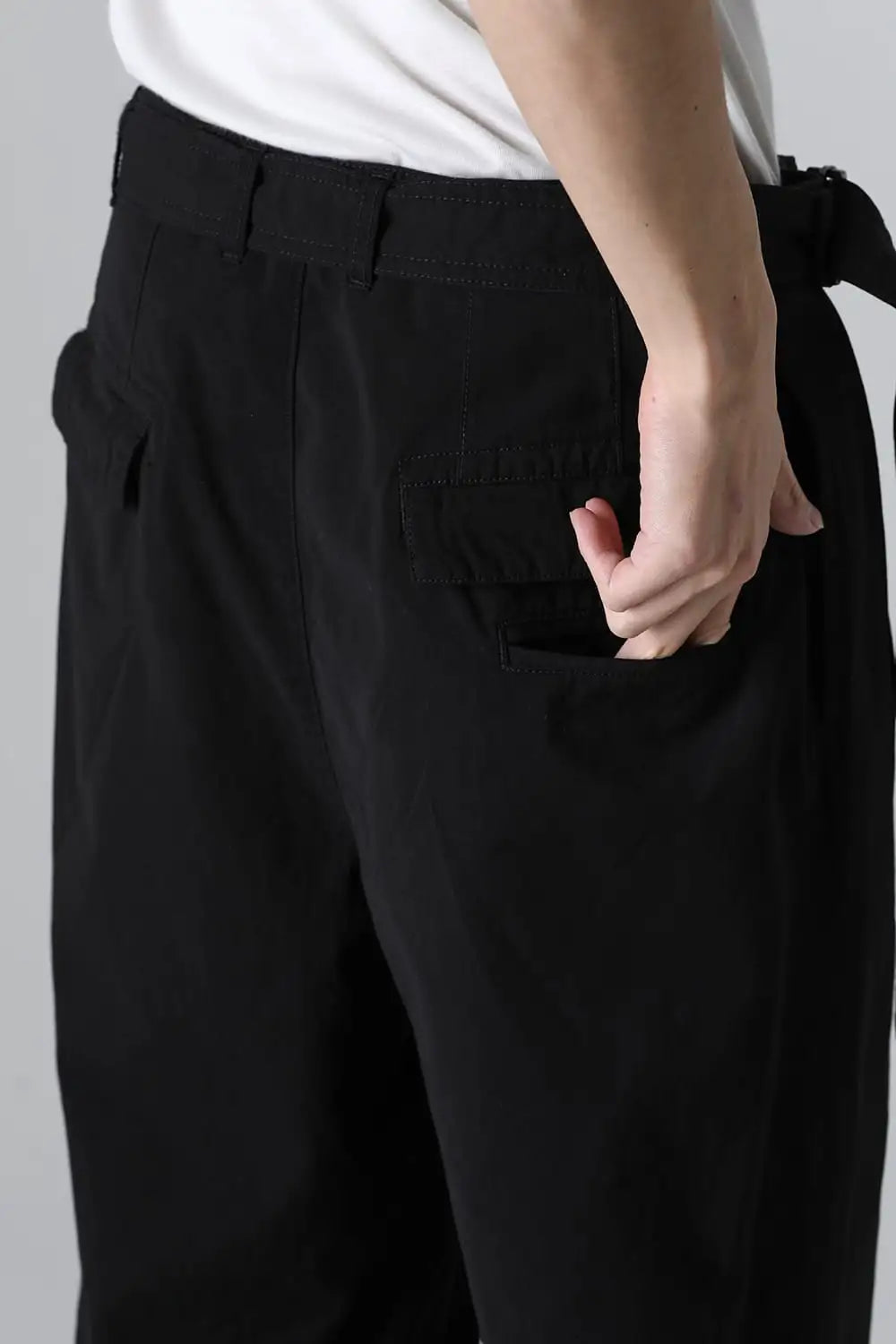 Dry Cotton Wide-Cropped Pants  Black