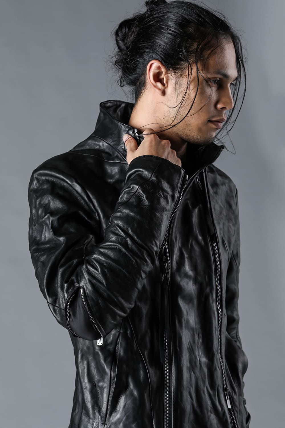 Wジッパーホースレザージャケット