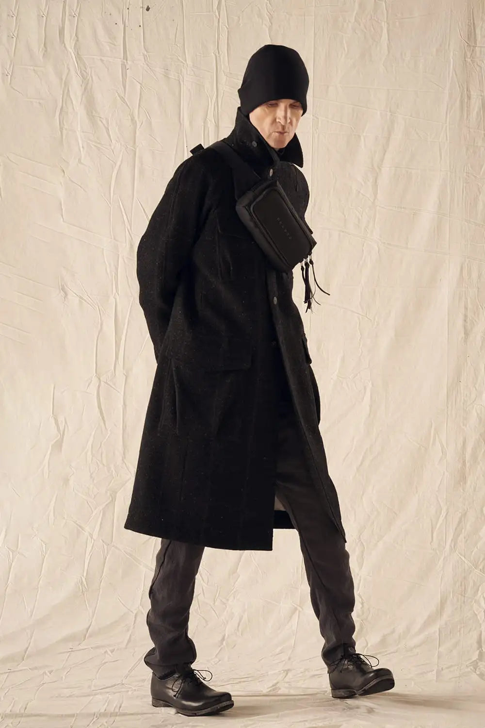 ハイネック コート シェットランド ウール