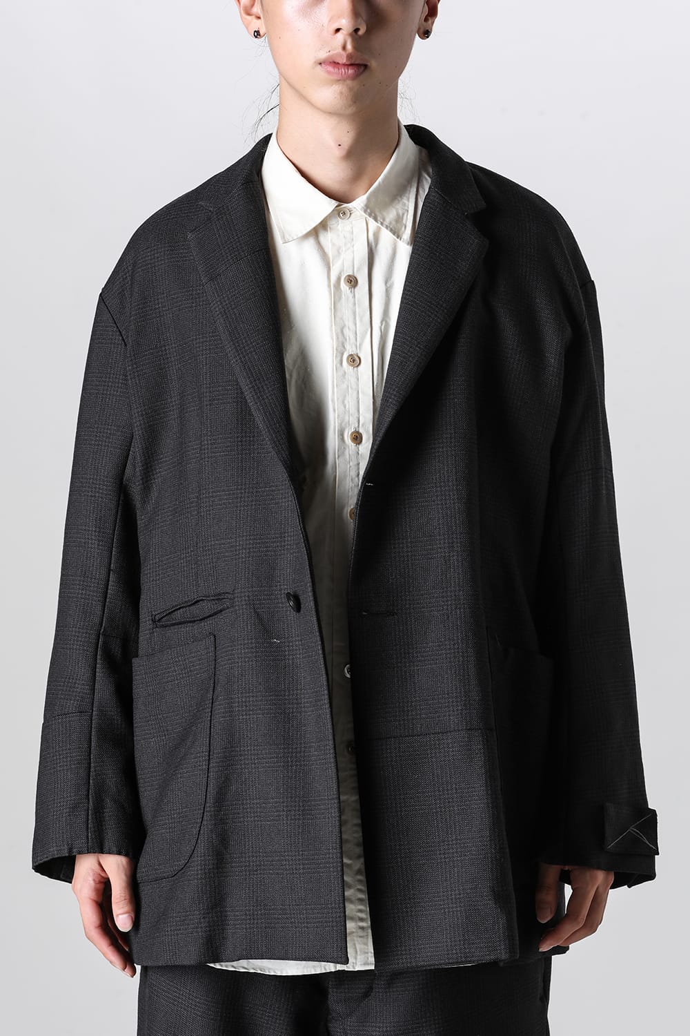 Patch Worked Relax Fit 2B Blazer Glen Check HERBIE