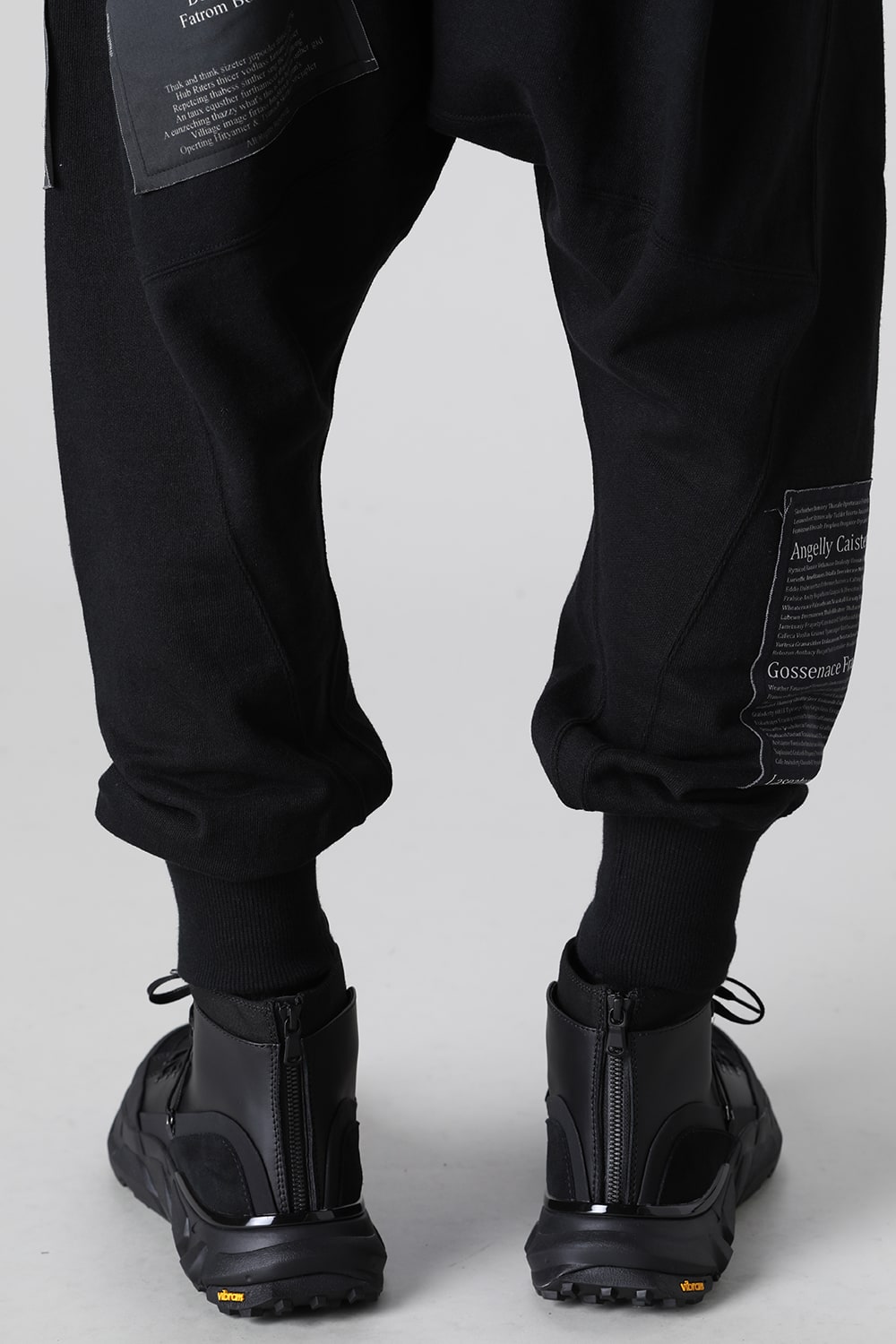 Drop Crotch Sweat Pants w/Printed Patches