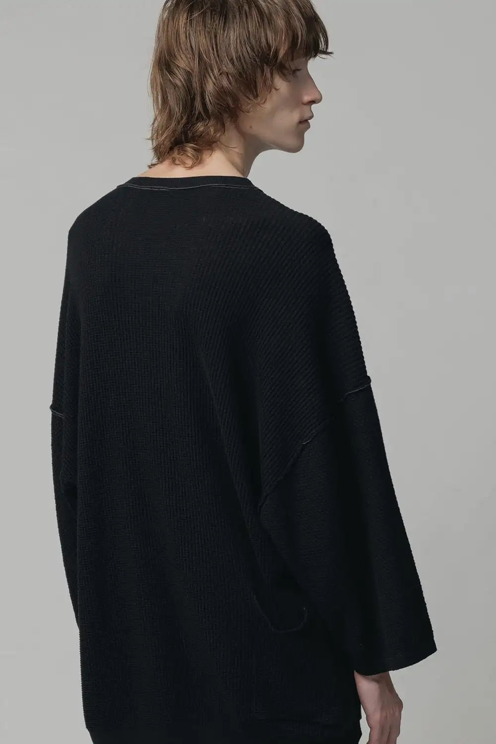 14G Mix Yarn S/S Sweater Black