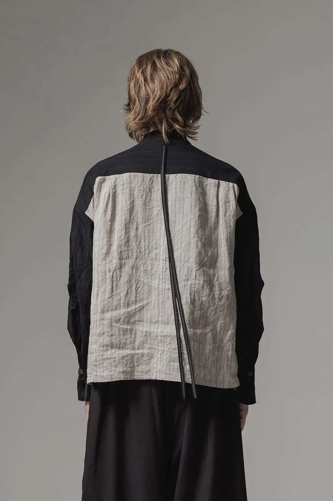 Shirt cotton / linen stripe