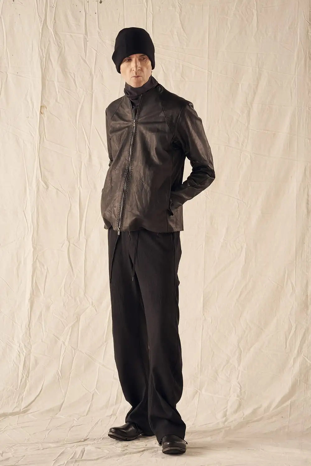 Leather  jacket  calf / silk   bonded