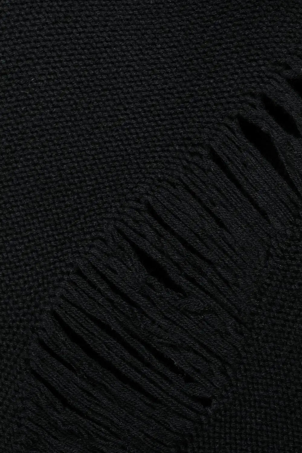 Wool Knit Zip Pullover Black