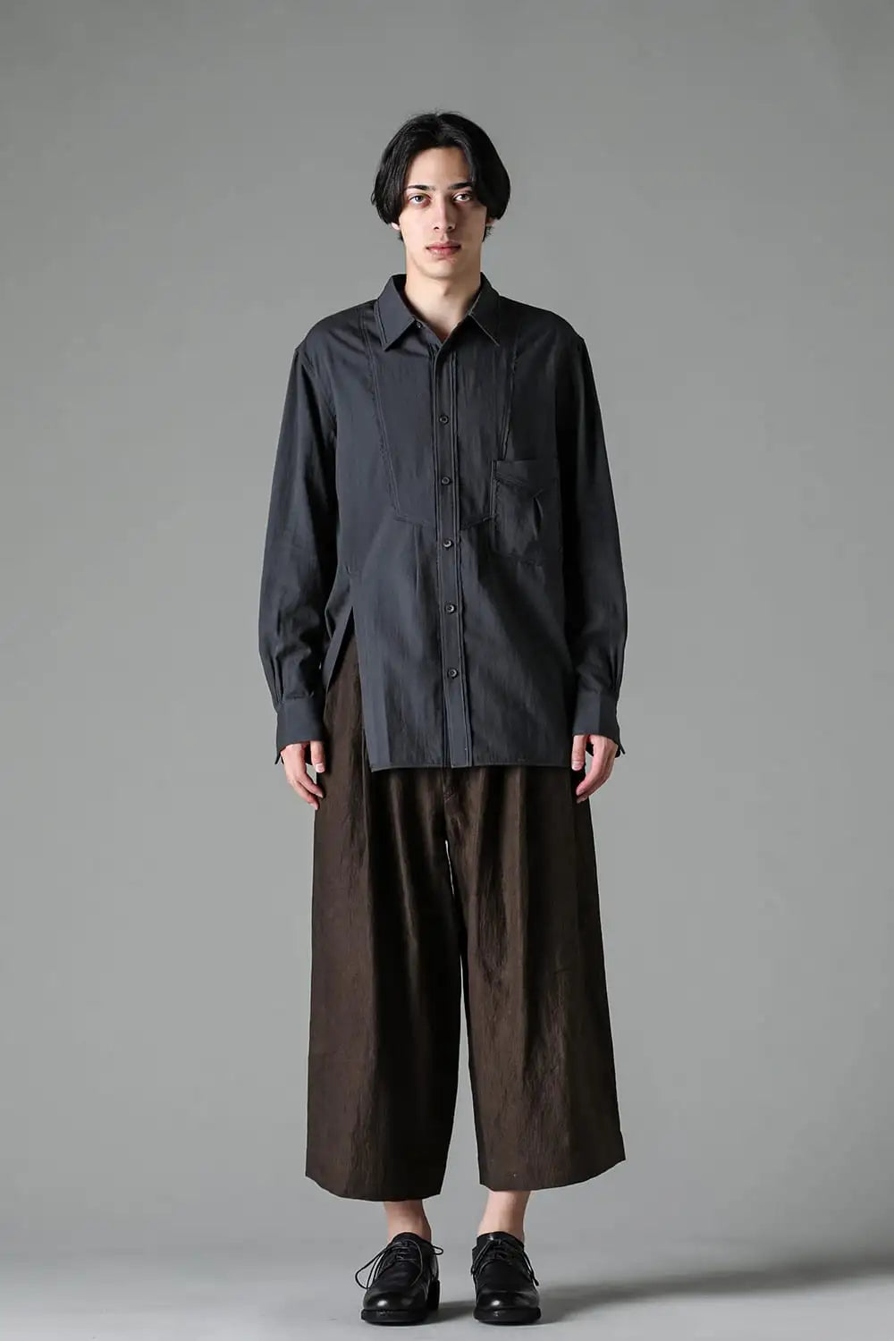 プレーテッドエクストラワイドレッグトラウザーズ