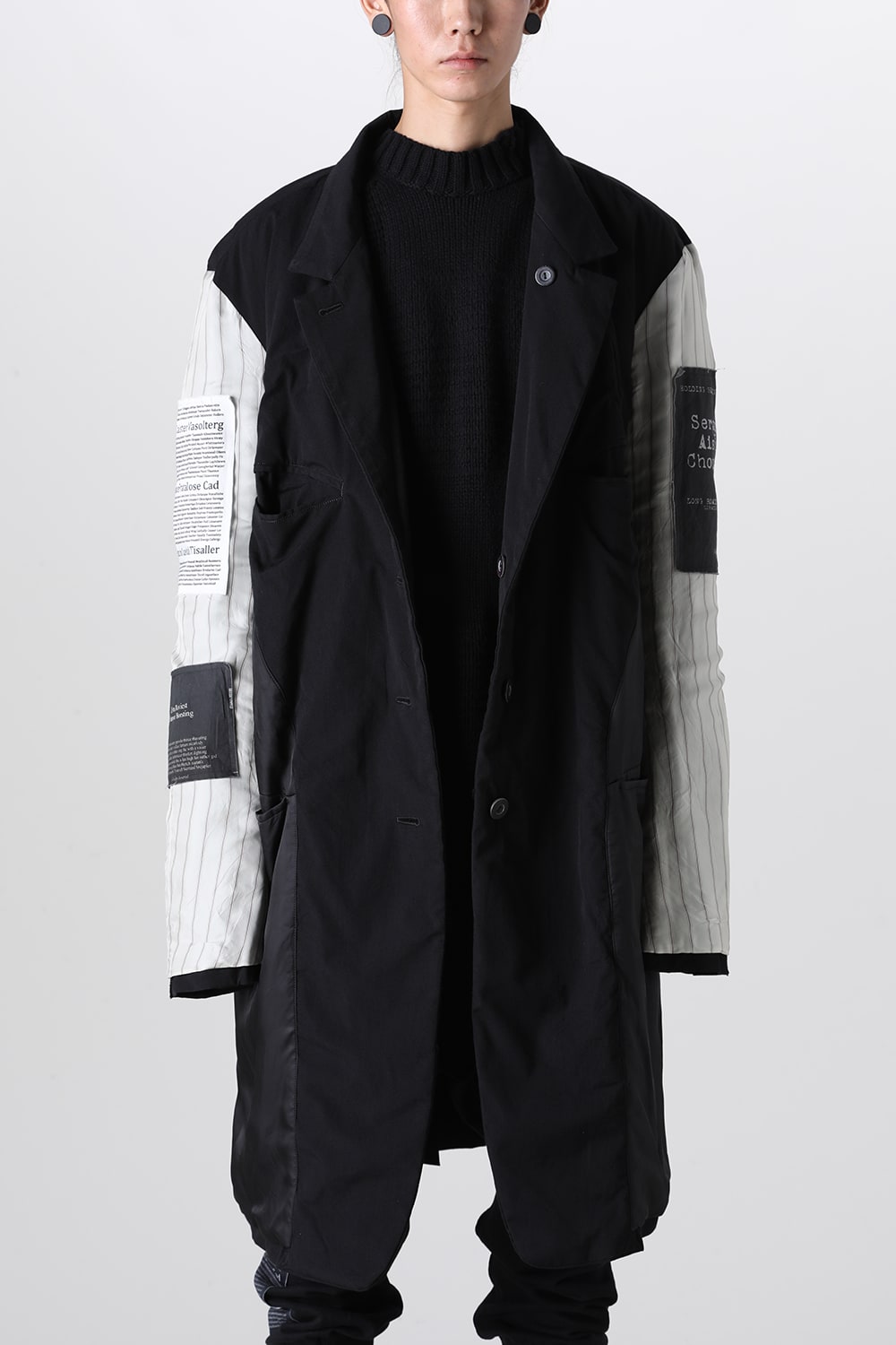 Oversized Long Jacket w/Printed Patches