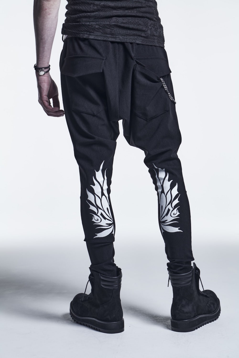 Saruel Pants Black/White Print