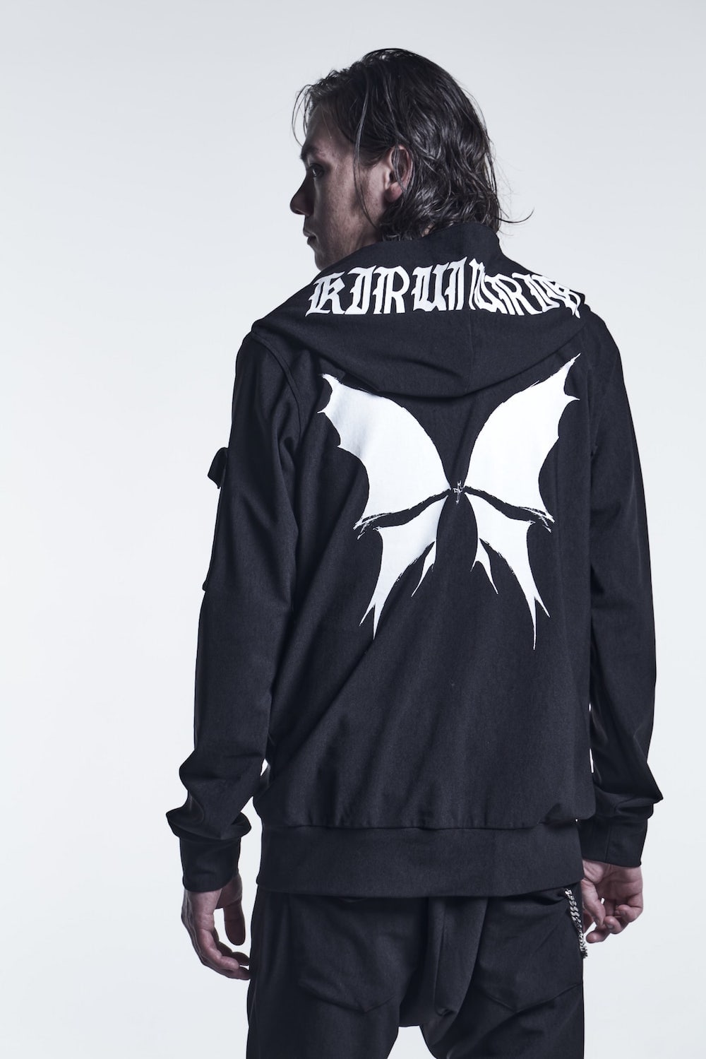 Hoodie Black/White Print