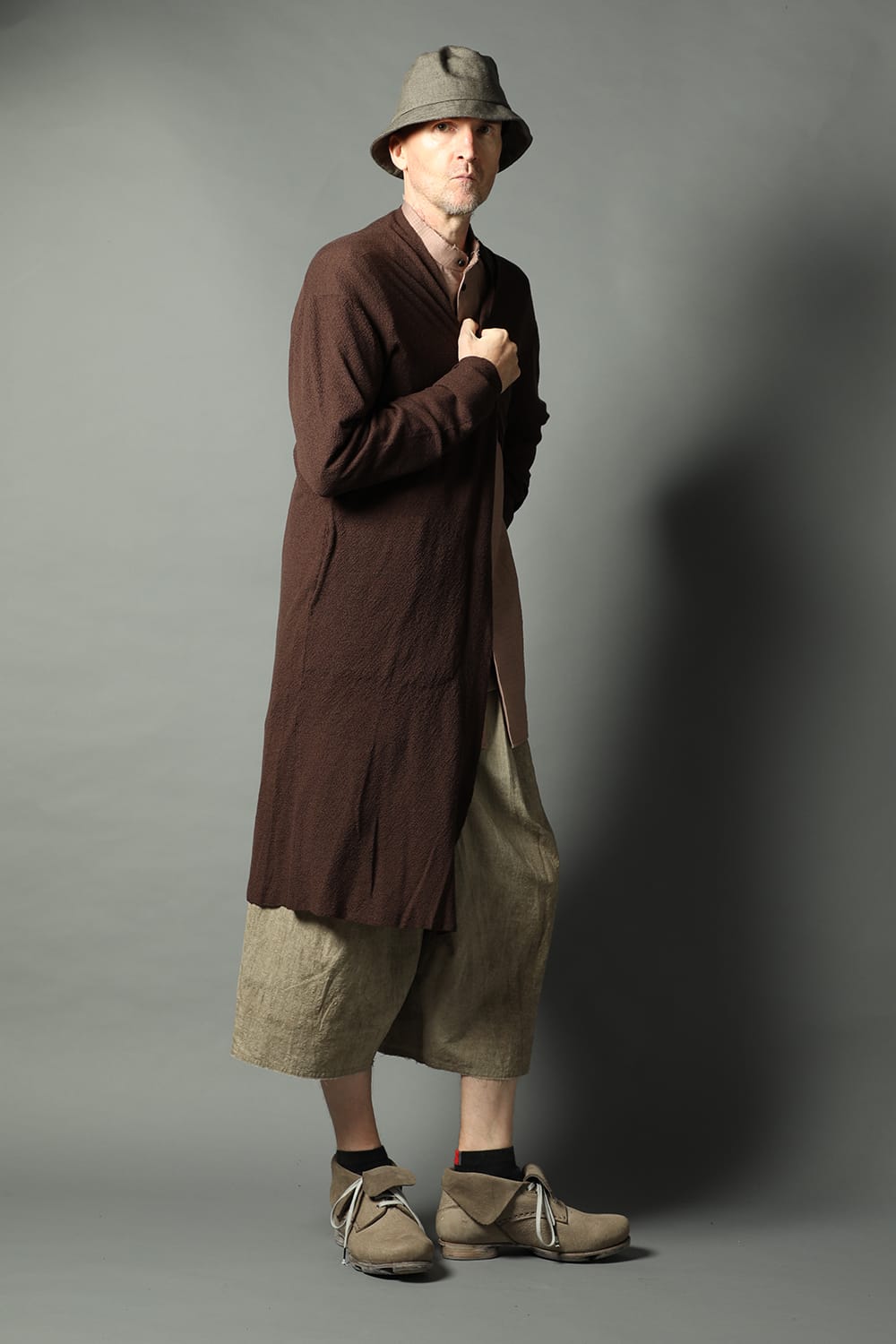 Long cardigan merino wool  Dark Brown