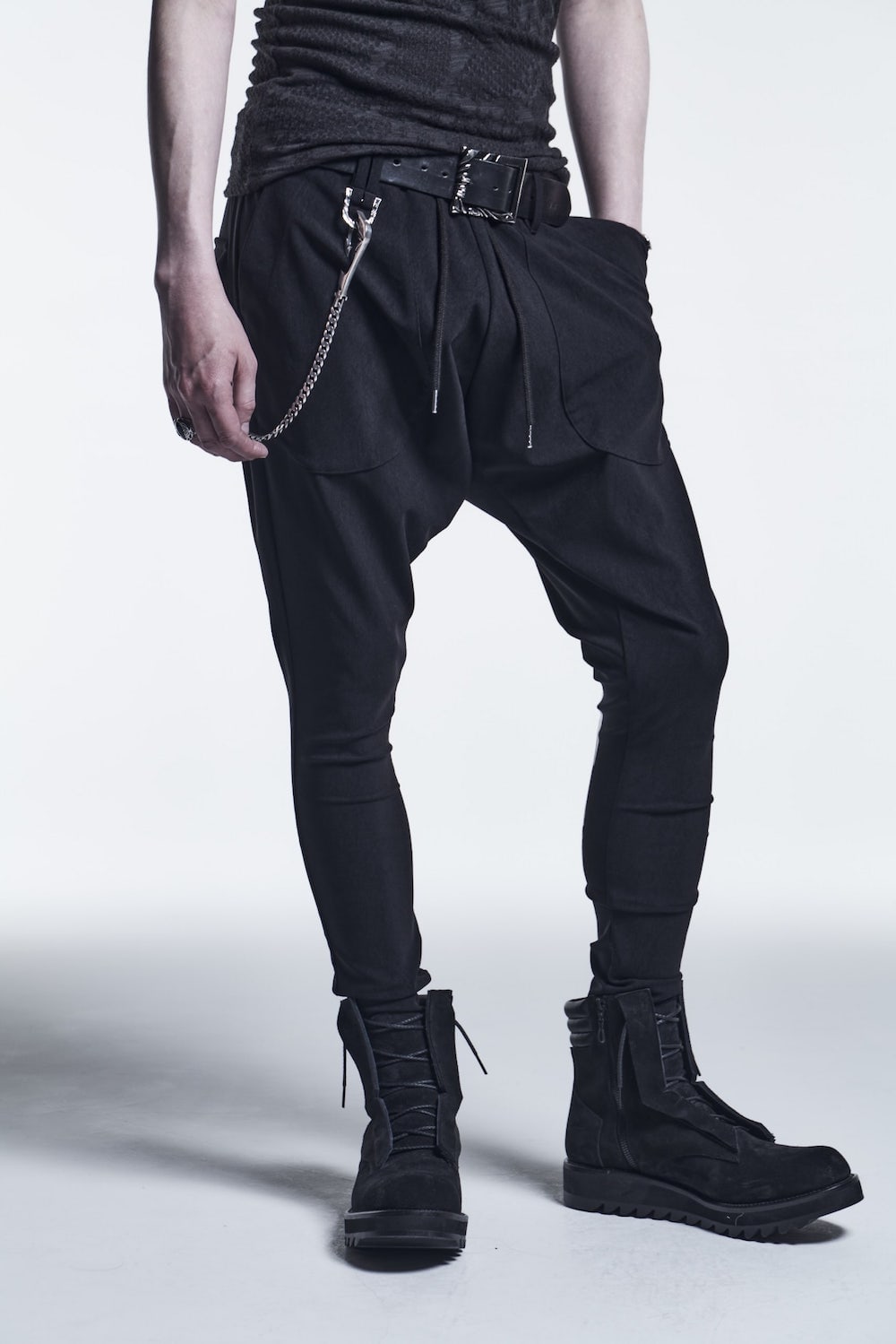 Saruel Pants Black/White Print