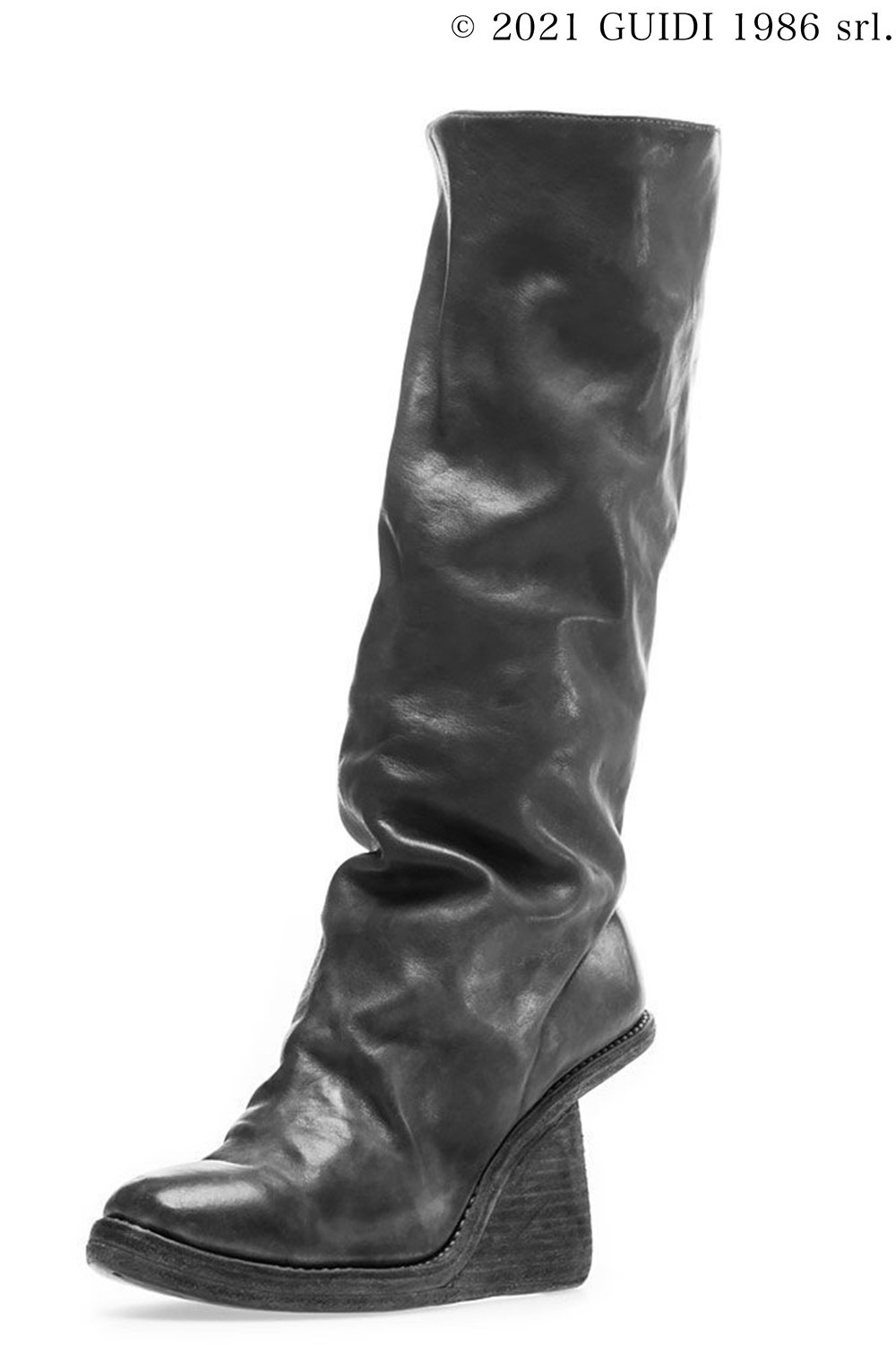 6010 - Knee-High Boots With Asymmetrical Heel