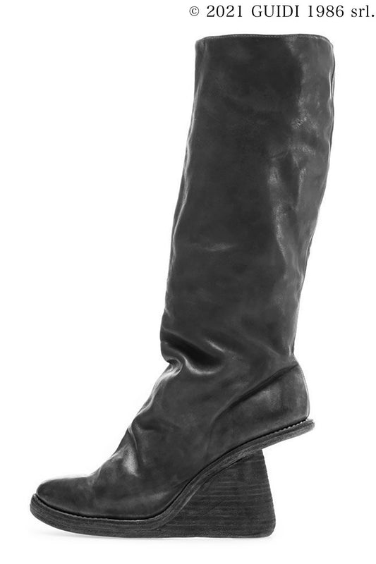 6010 - Knee-High Boots With Asymmetrical Heel