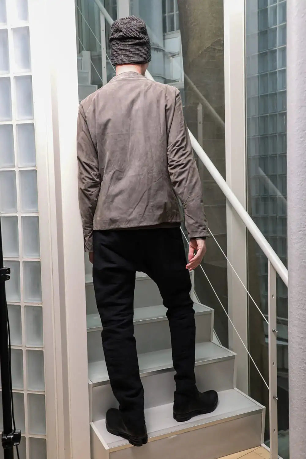 Jacket soft nubuck cow leather Sand Gray