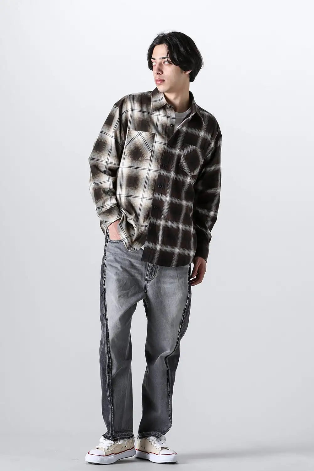 ドッキングシャツ ブラウン