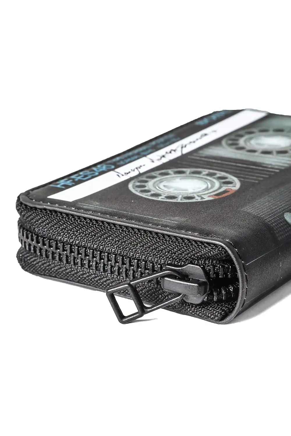 Cassette Tape Wallet With Strap Black