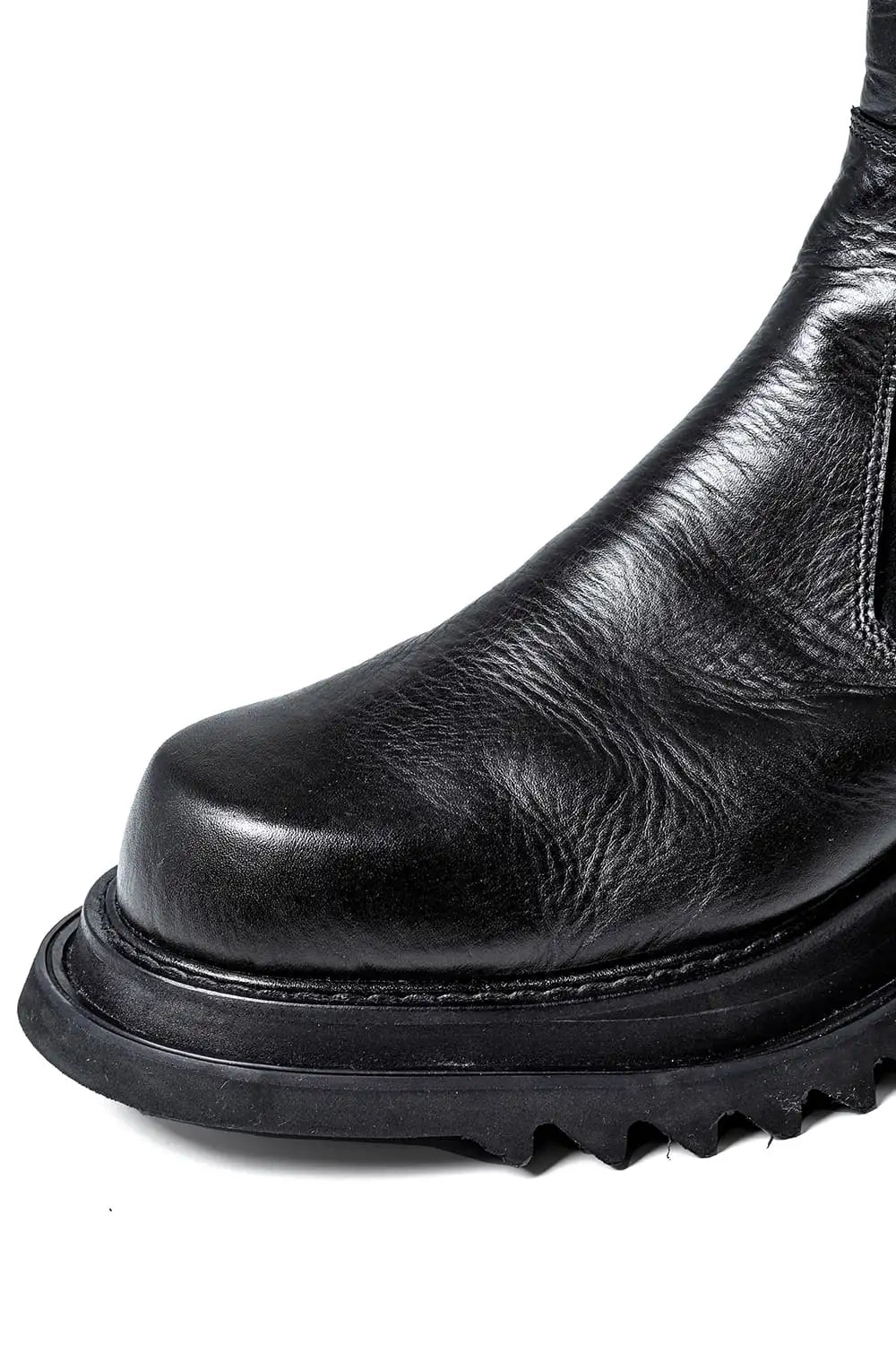 Cow Leather Side Zip Boots