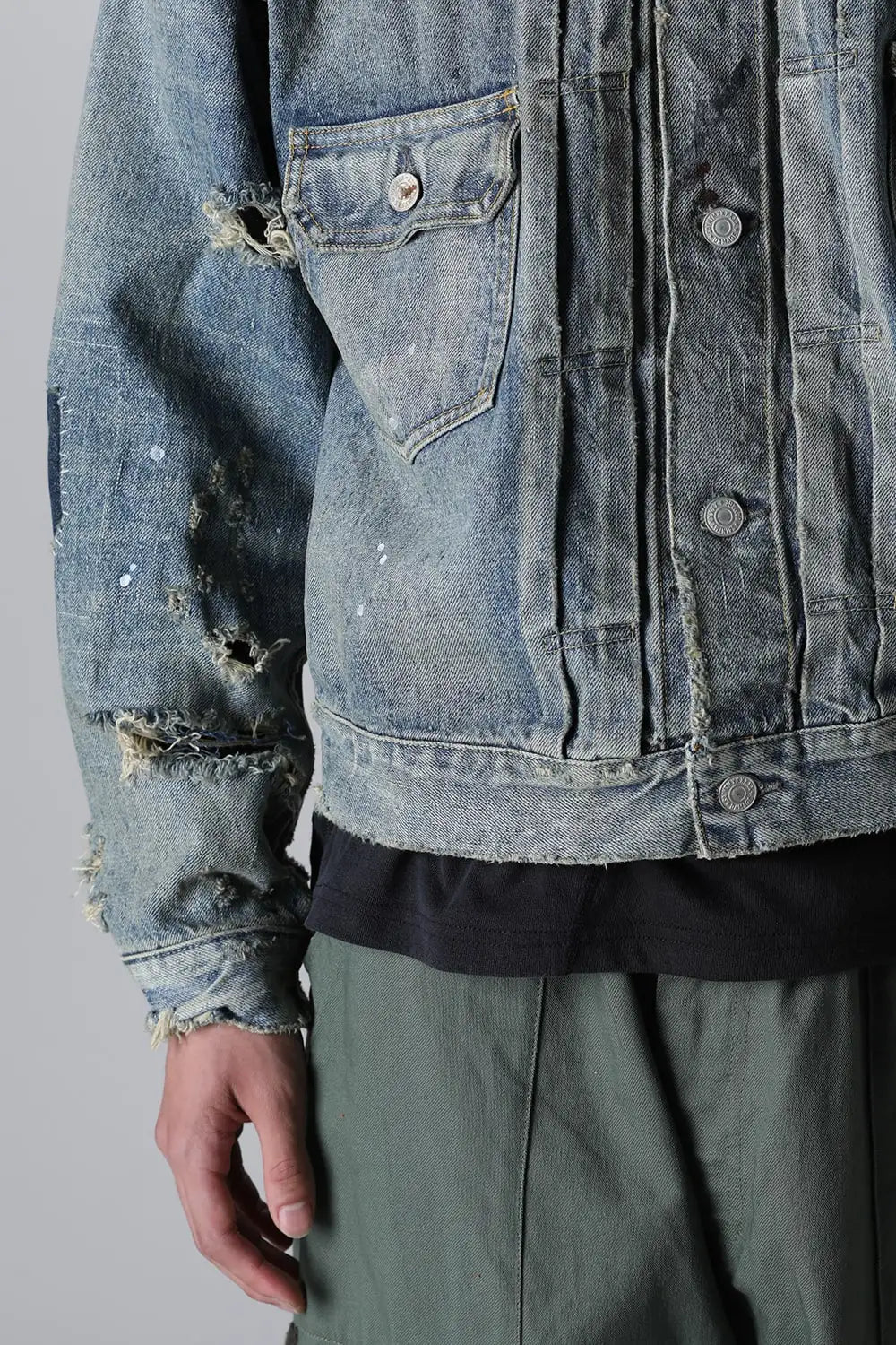 BerBerJin × SAINT Mxxxxxx Damage Denim Jacket