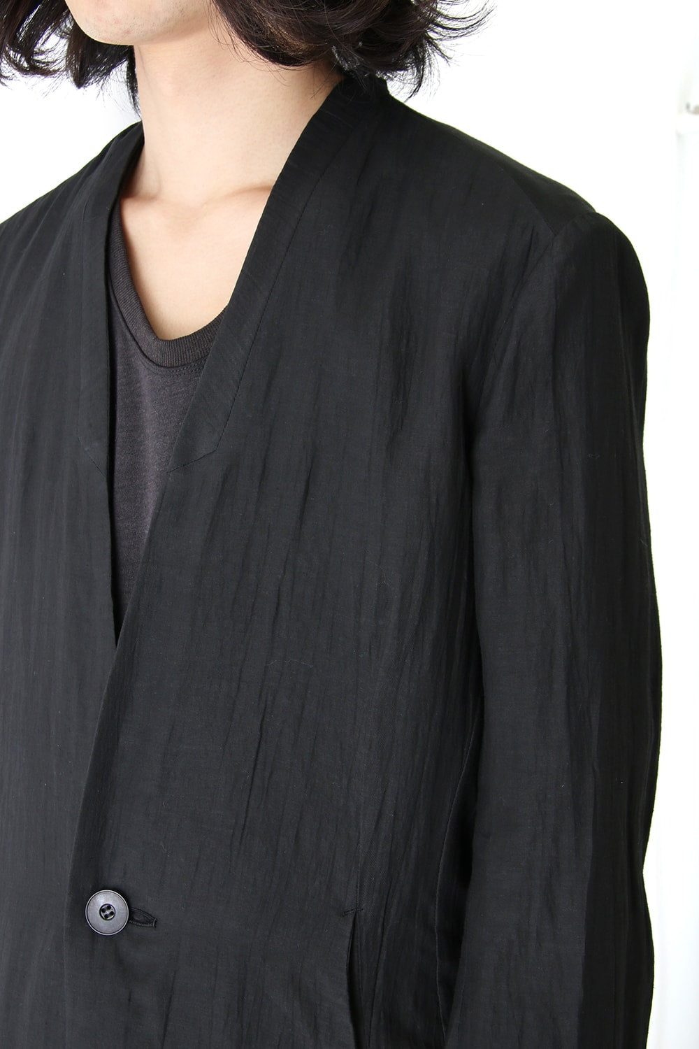 Collarless Tailored Jacket