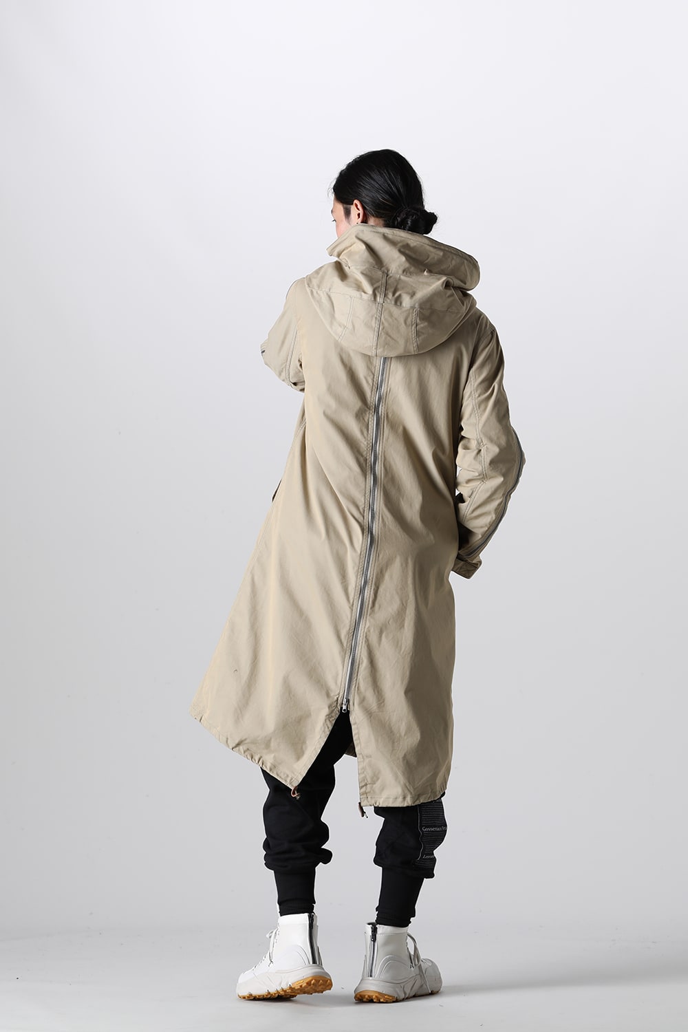 Multi Zip Military Hoodie Coat - Without Patches Beige