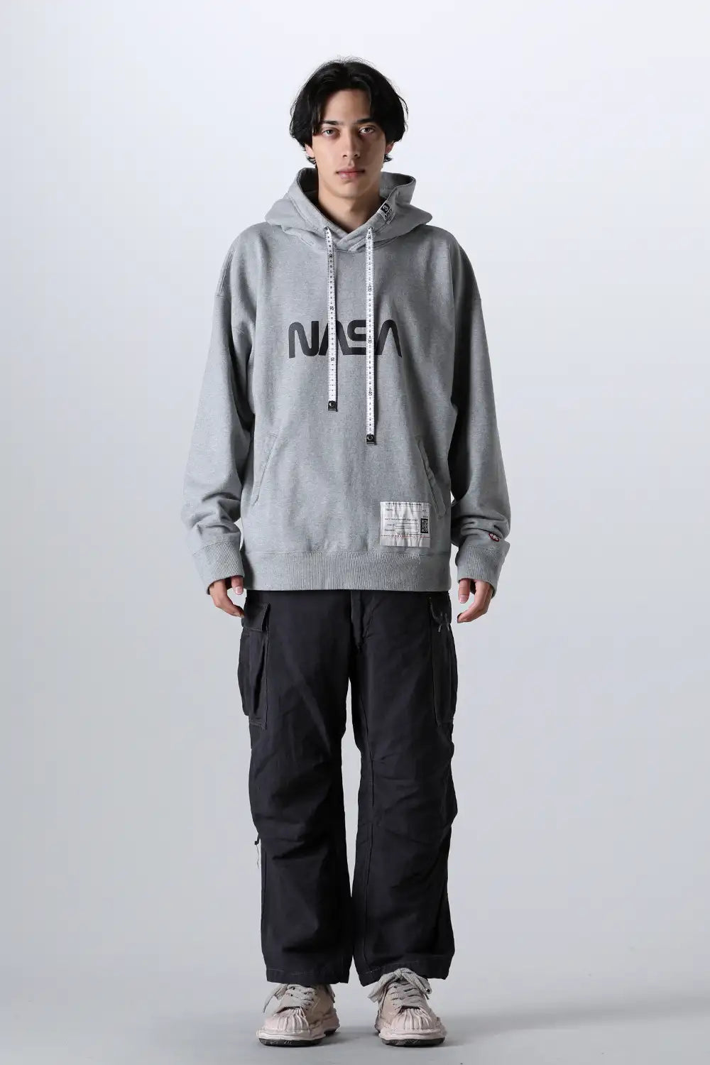 NASA Printed Hoodie Gray