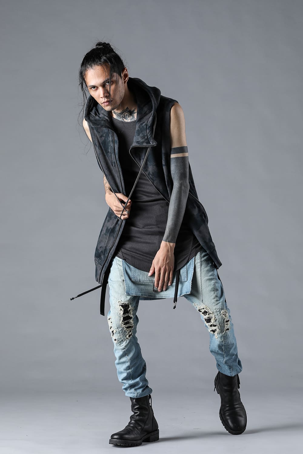 Untwisted Fleece-Line Coate Hooded Vest