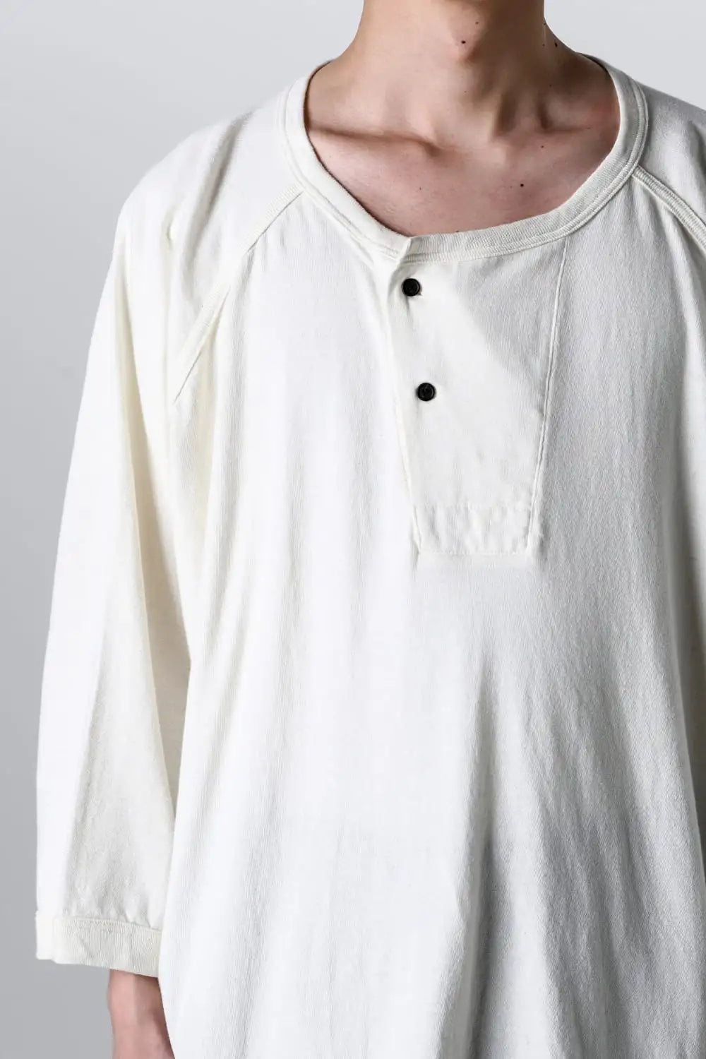 3/4SLEEVE HENLEY Cotton Hemp Jersey KINARI