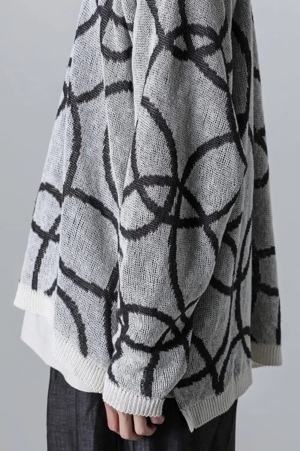 KNITTED CREW NECK Hemp yarn 7gg OFF WHITE