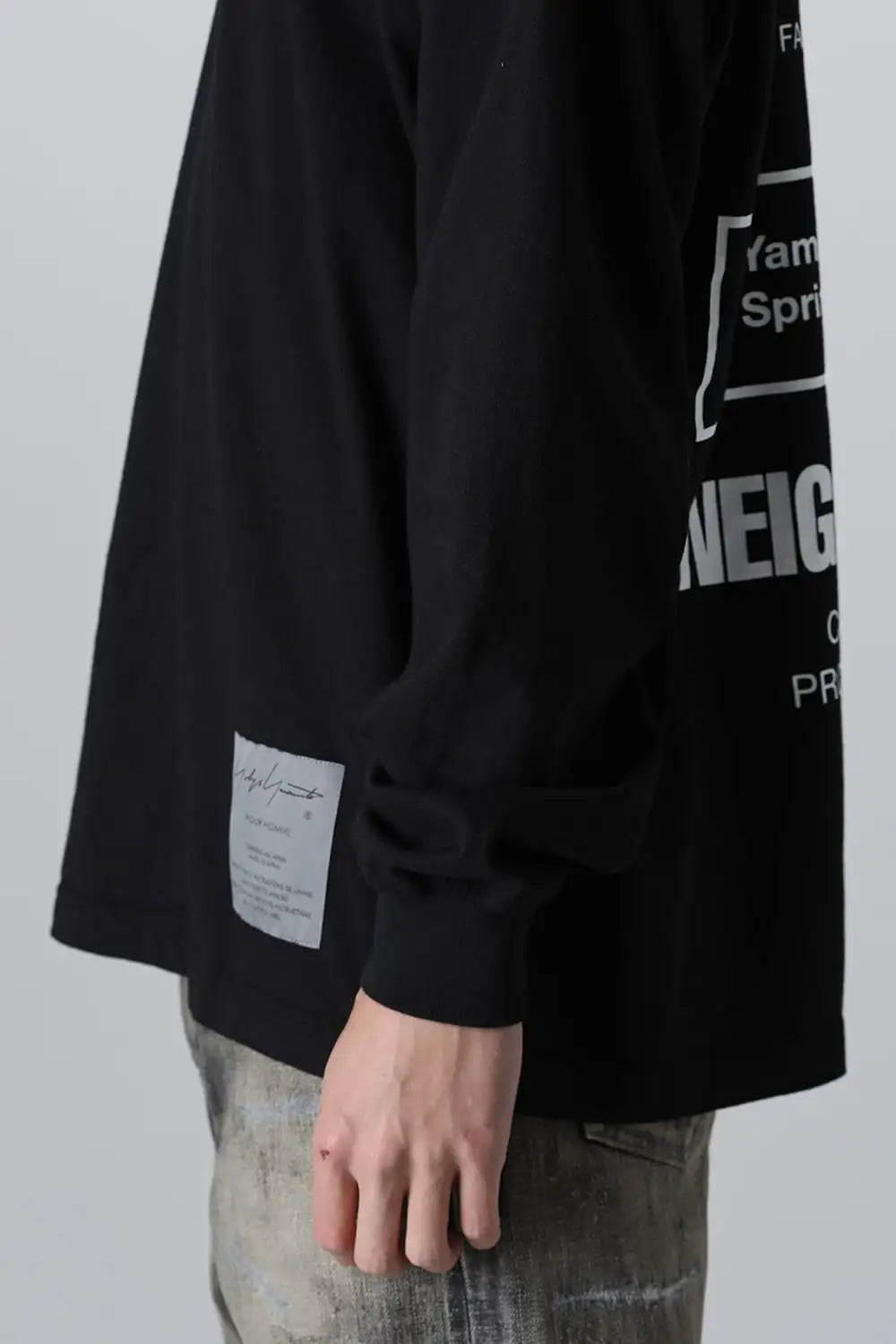 NEIGHBORHOOD x Yohji Yamamoto Print Long Sleeve T-Shirt Black