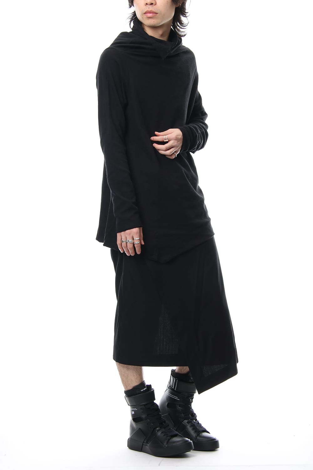 ATTACHED SKIRT TROUSERS Black