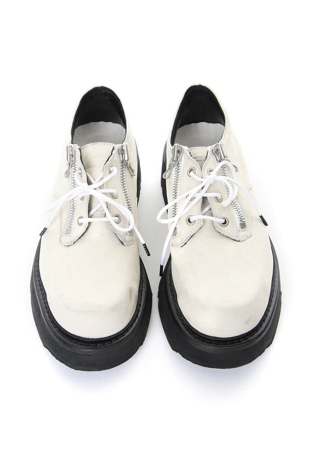 DOUBLE ZIP THICK-SOLED SHOES Ivory