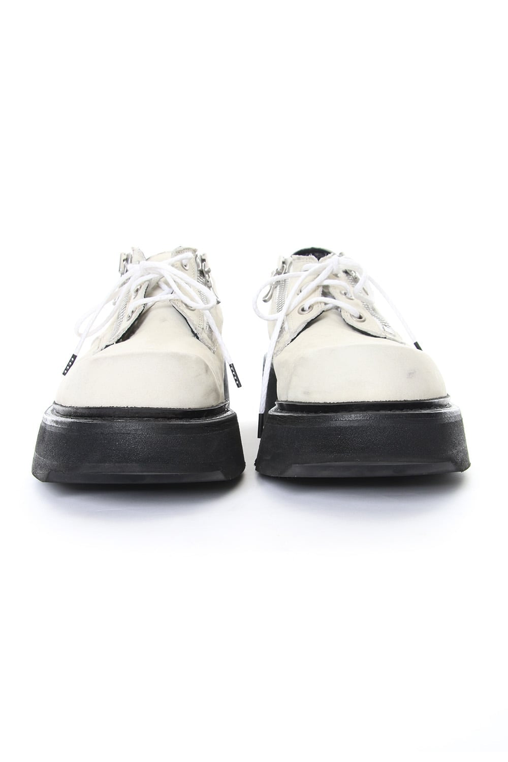 DOUBLE ZIP THICK-SOLED SHOES Ivory