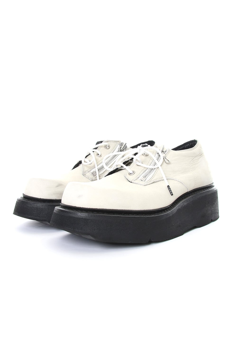 DOUBLE ZIP THICK-SOLED SHOES Ivory