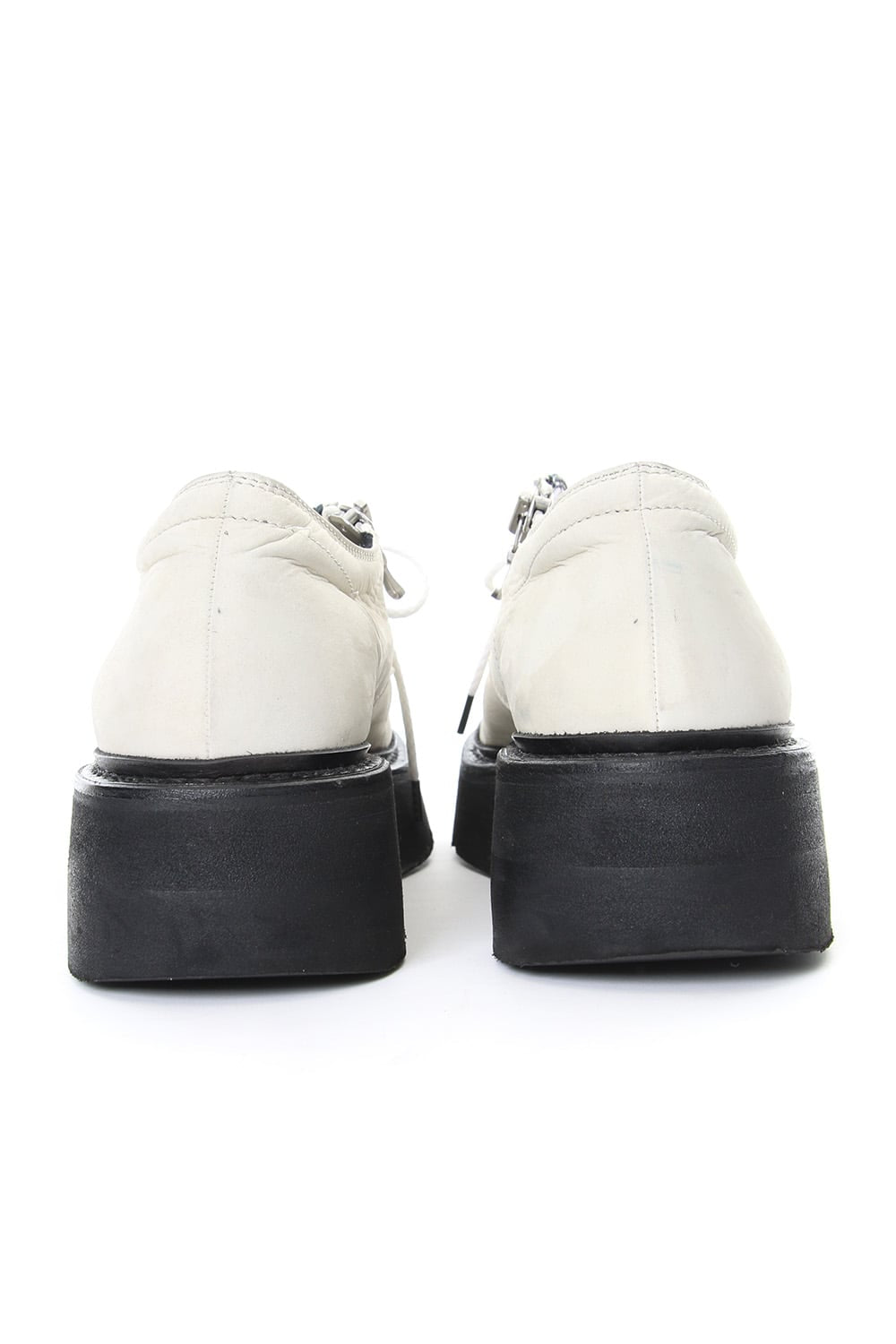 DOUBLE ZIP THICK-SOLED SHOES Ivory