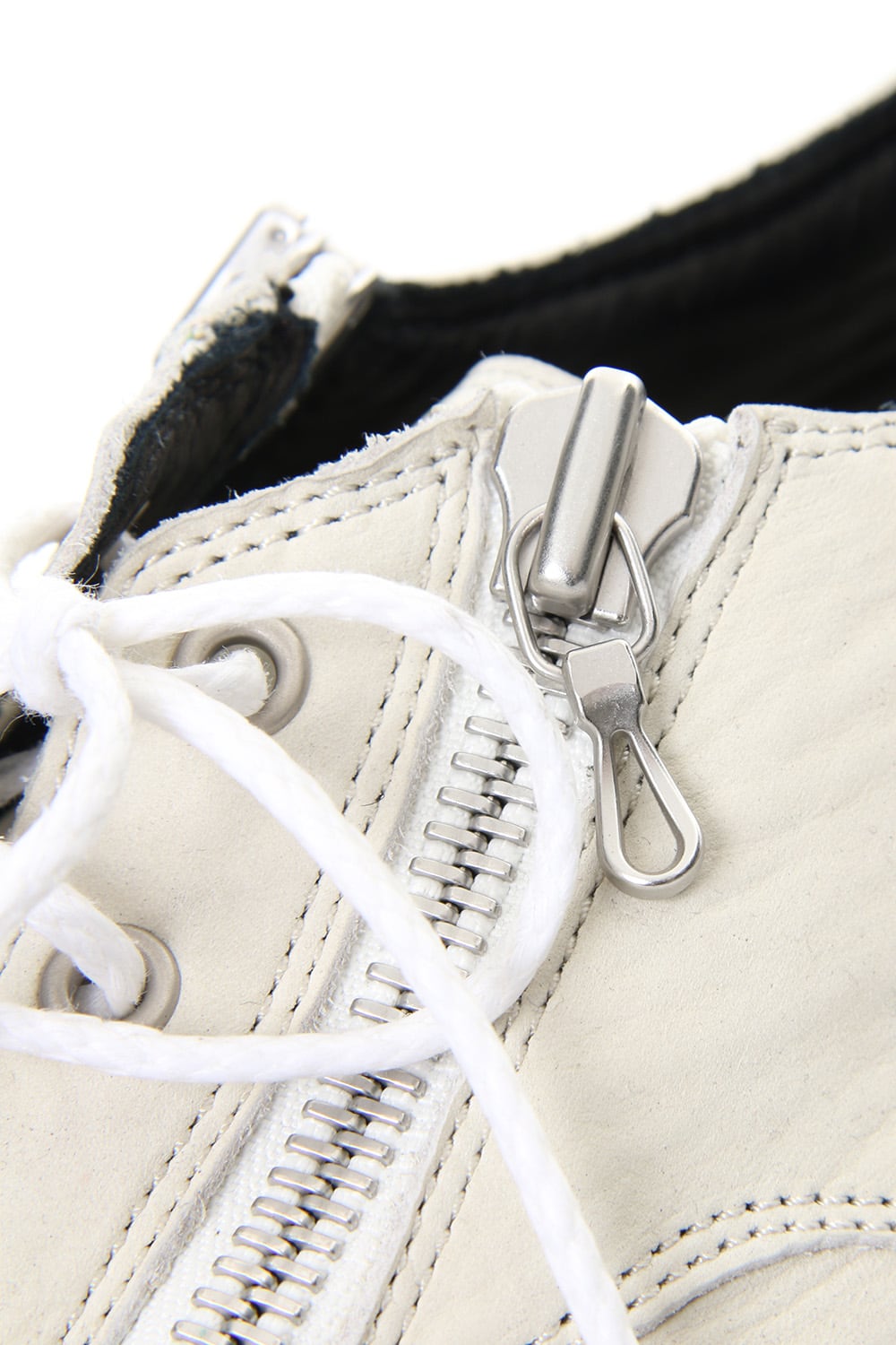 DOUBLE ZIP THICK-SOLED SHOES Ivory