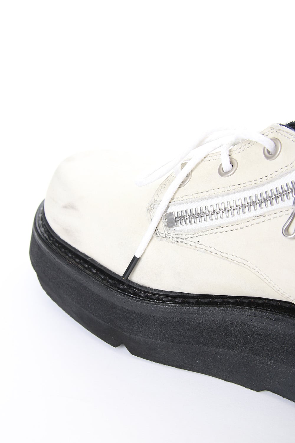 DOUBLE ZIP THICK-SOLED SHOES Ivory