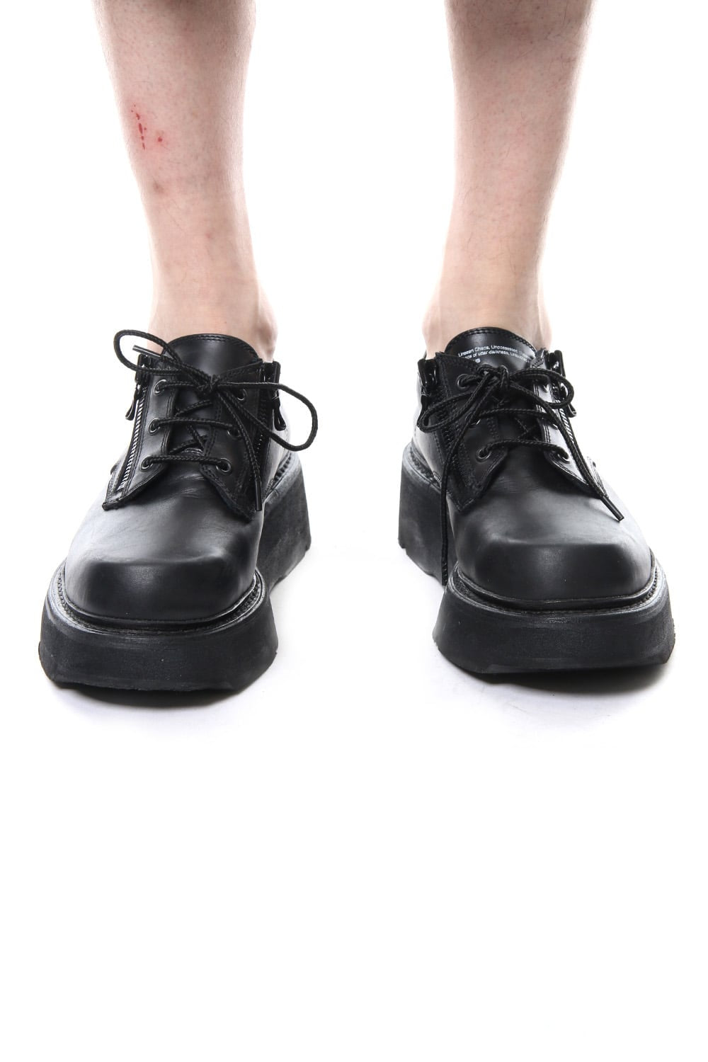 DOUBLE ZIP THICK-SOLED SHOES Black