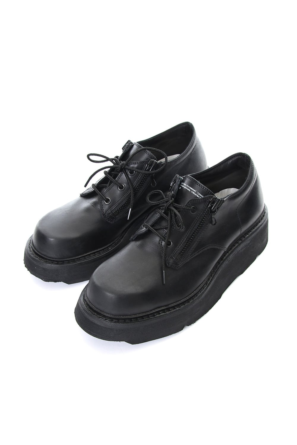 DOUBLE ZIP THICK-SOLED SHOES Black