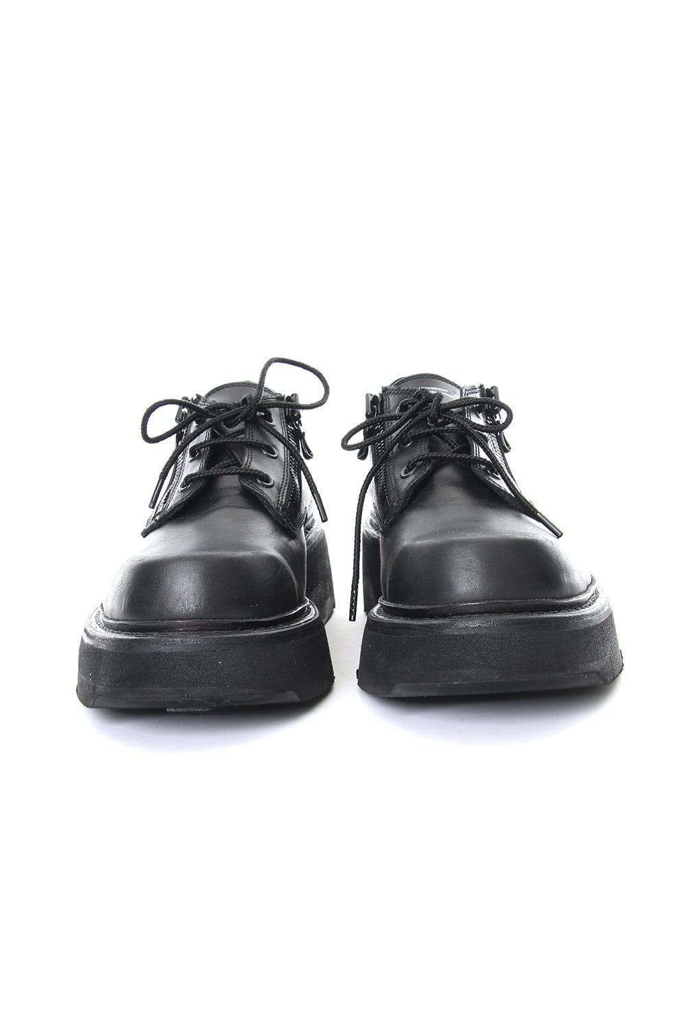 DOUBLE ZIP THICK-SOLED SHOES Black