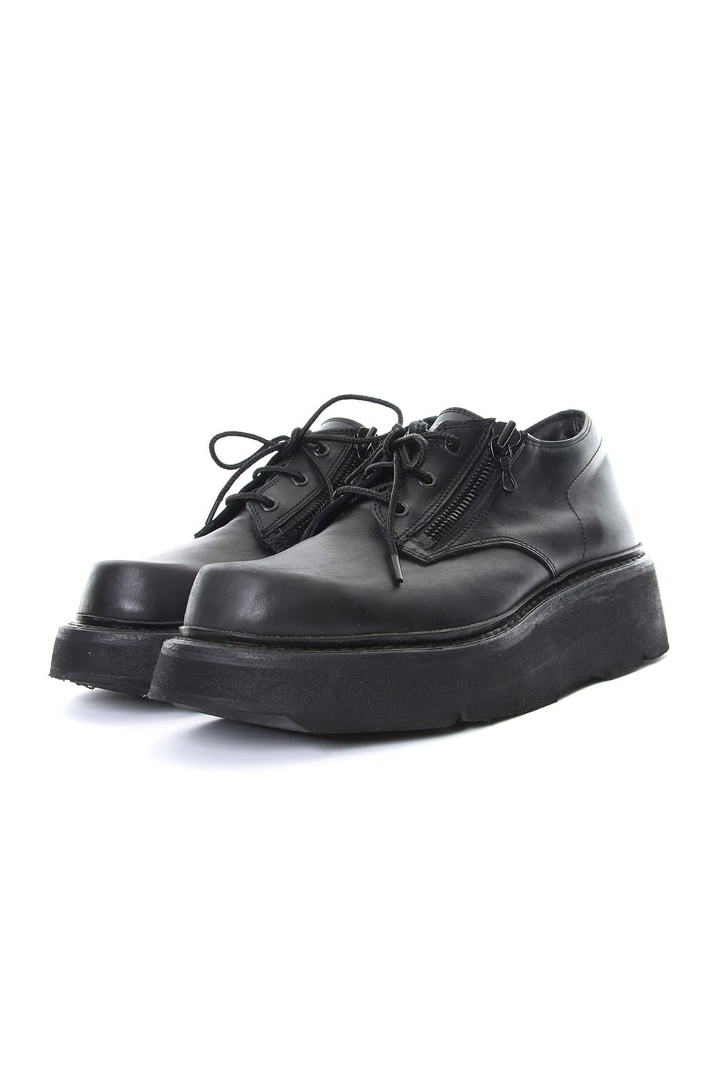 DOUBLE ZIP THICK-SOLED SHOES Black