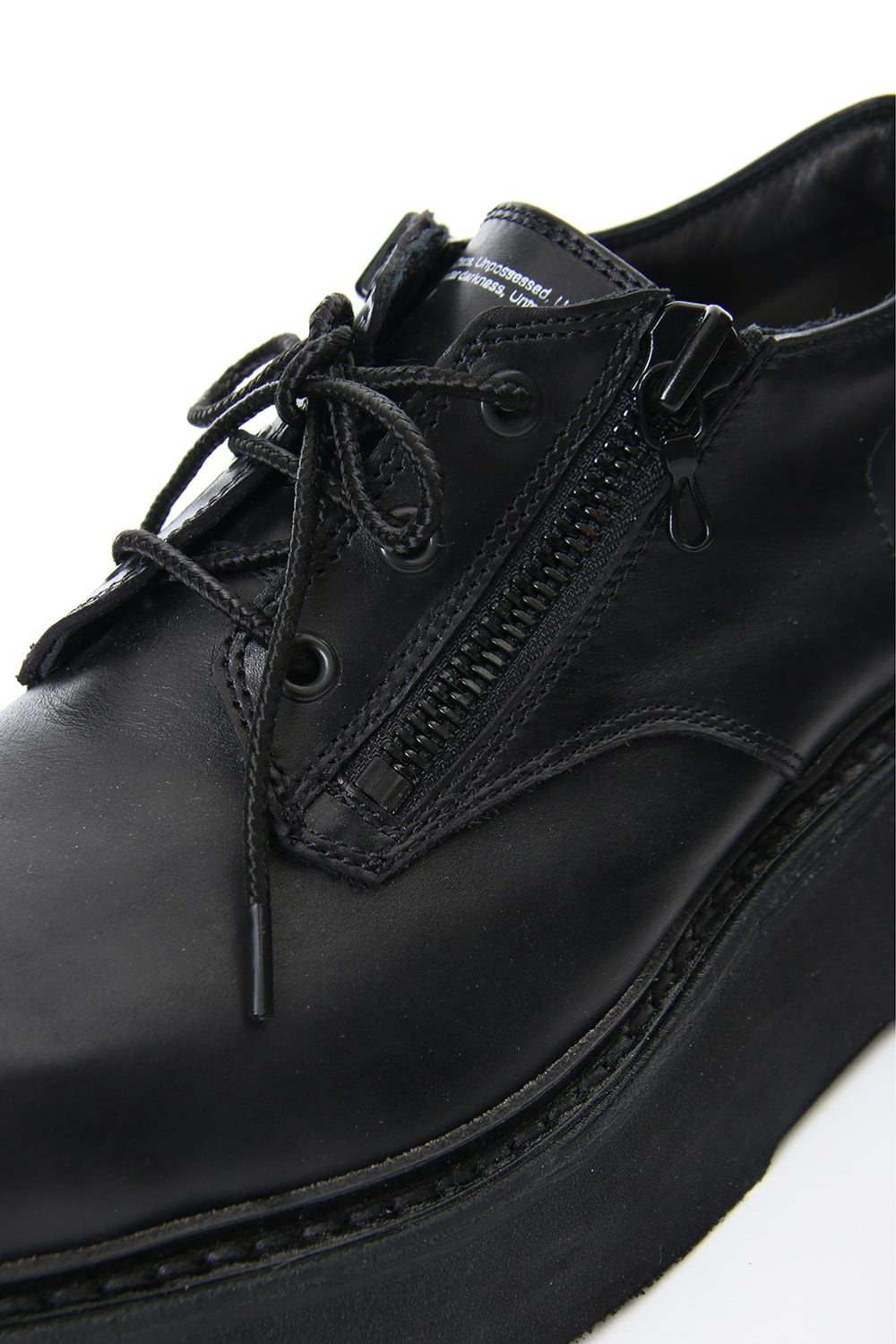 DOUBLE ZIP THICK-SOLED SHOES Black