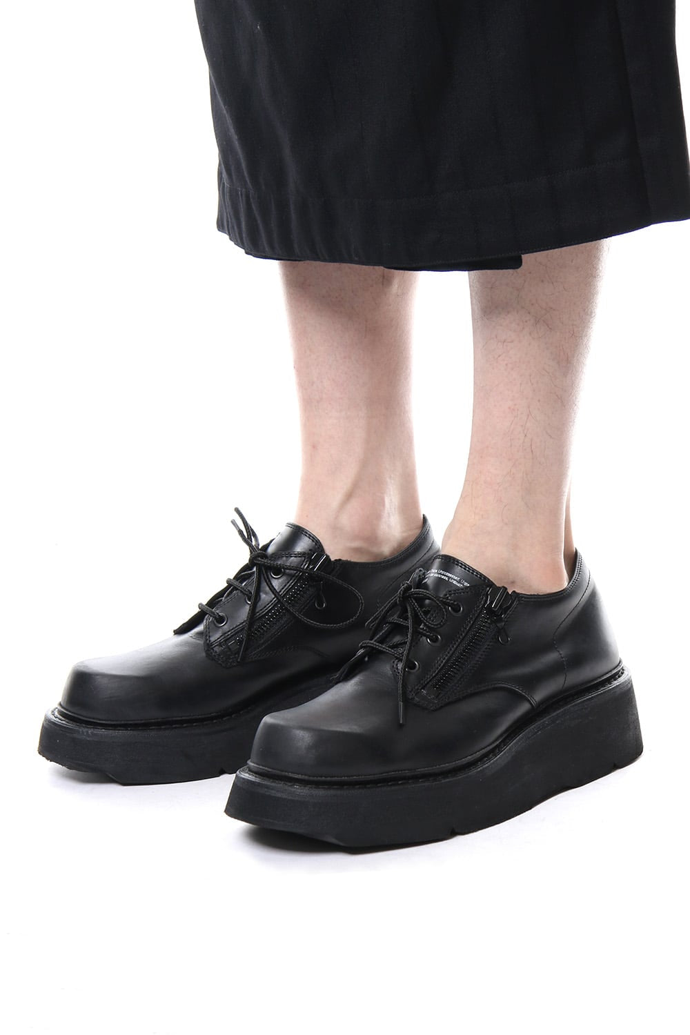 DOUBLE ZIP THICK-SOLED SHOES Black