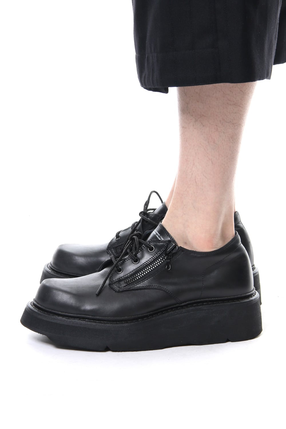 DOUBLE ZIP THICK-SOLED SHOES Black