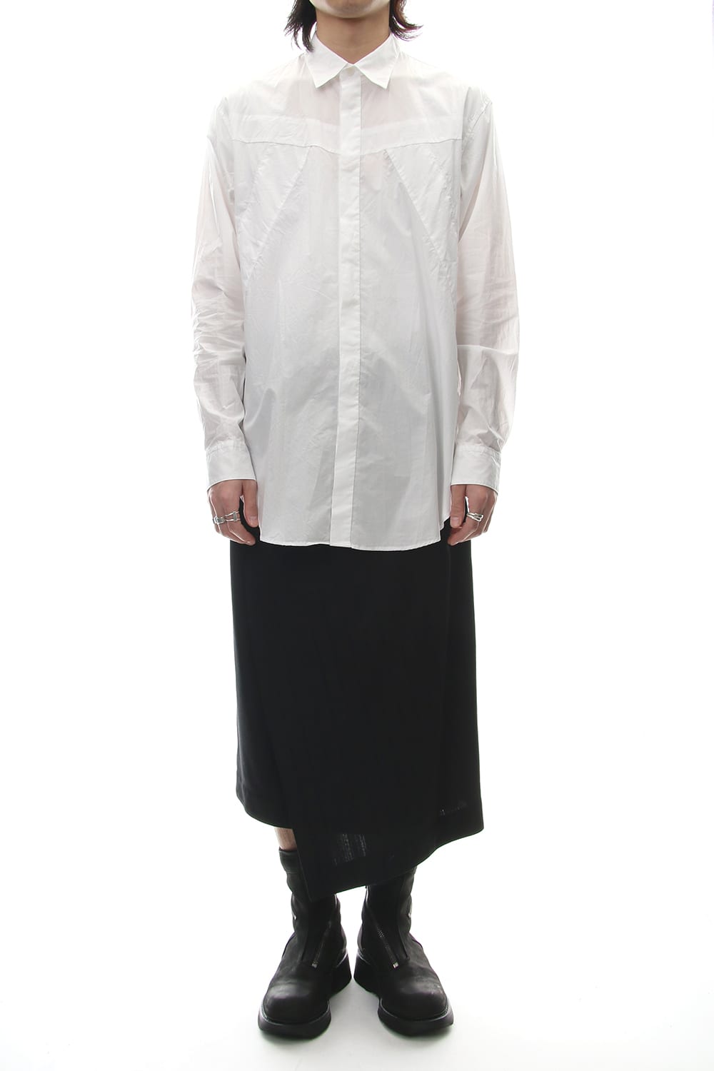 SEAMED SHIRT White