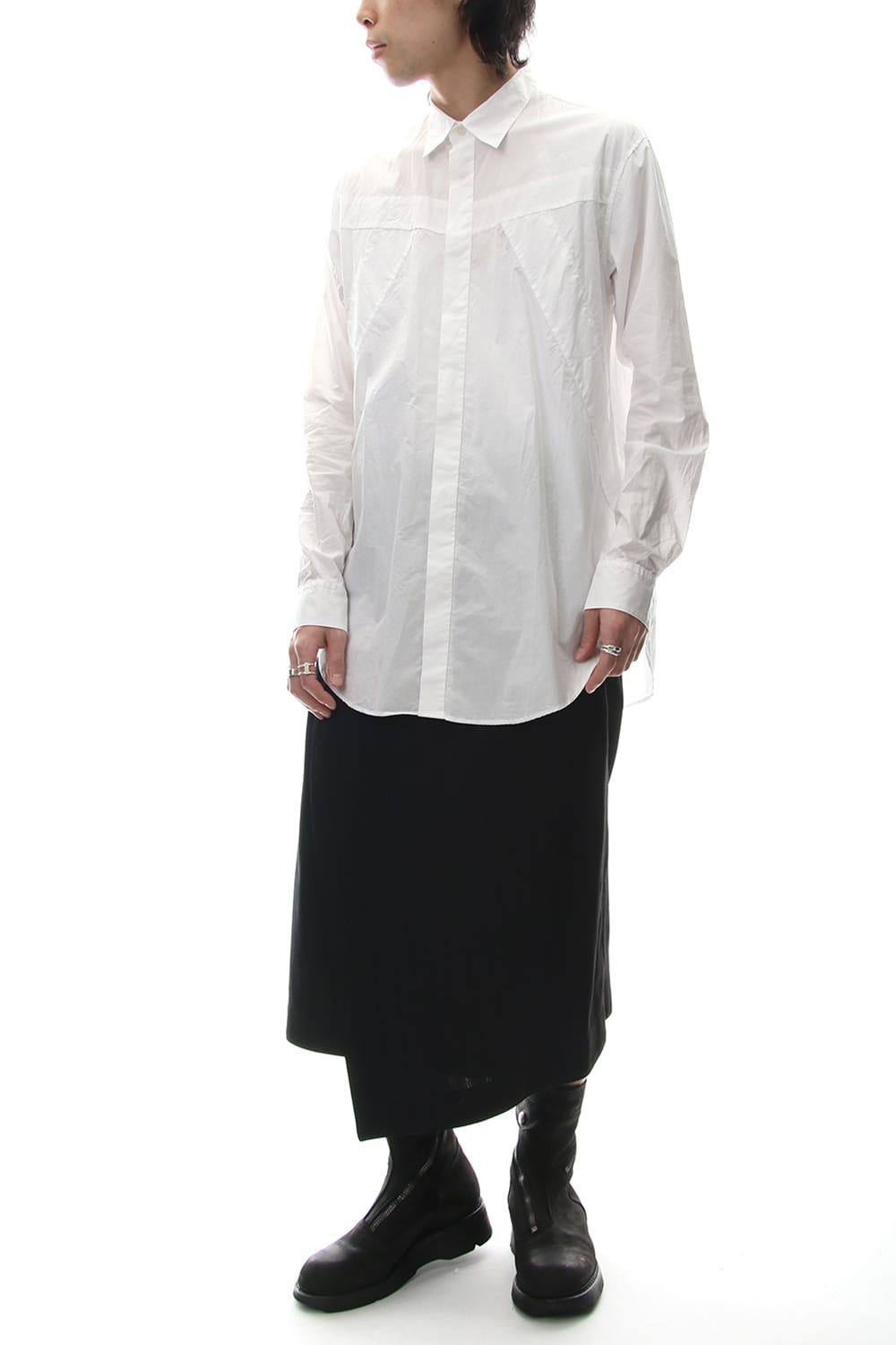 SEAMED SHIRT White