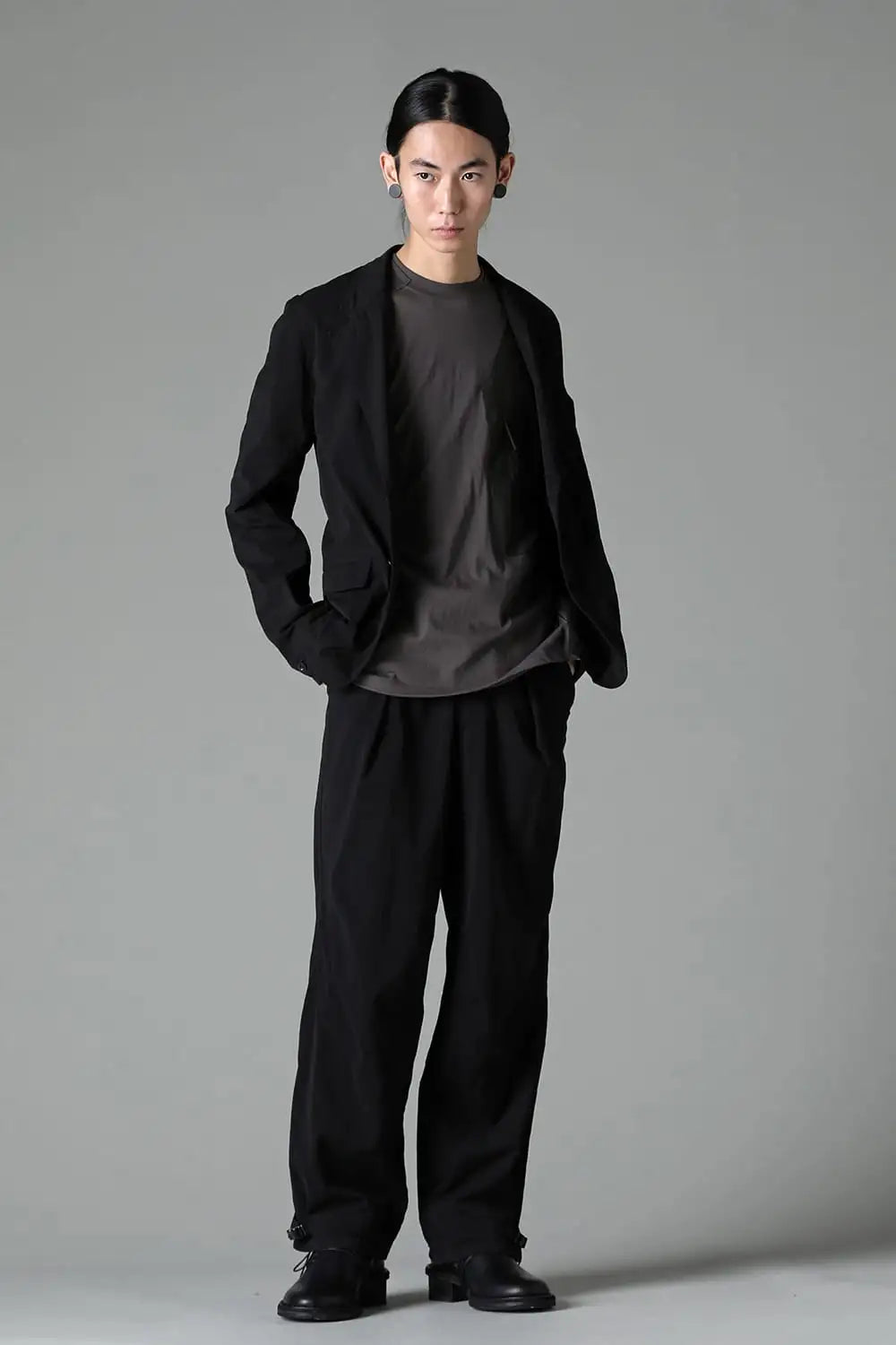 Dry Cotton Wide Trousers  Black