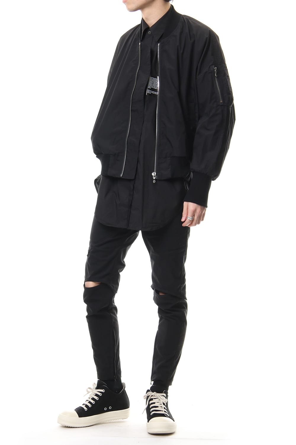 PRINT MA-1 JACKET Black